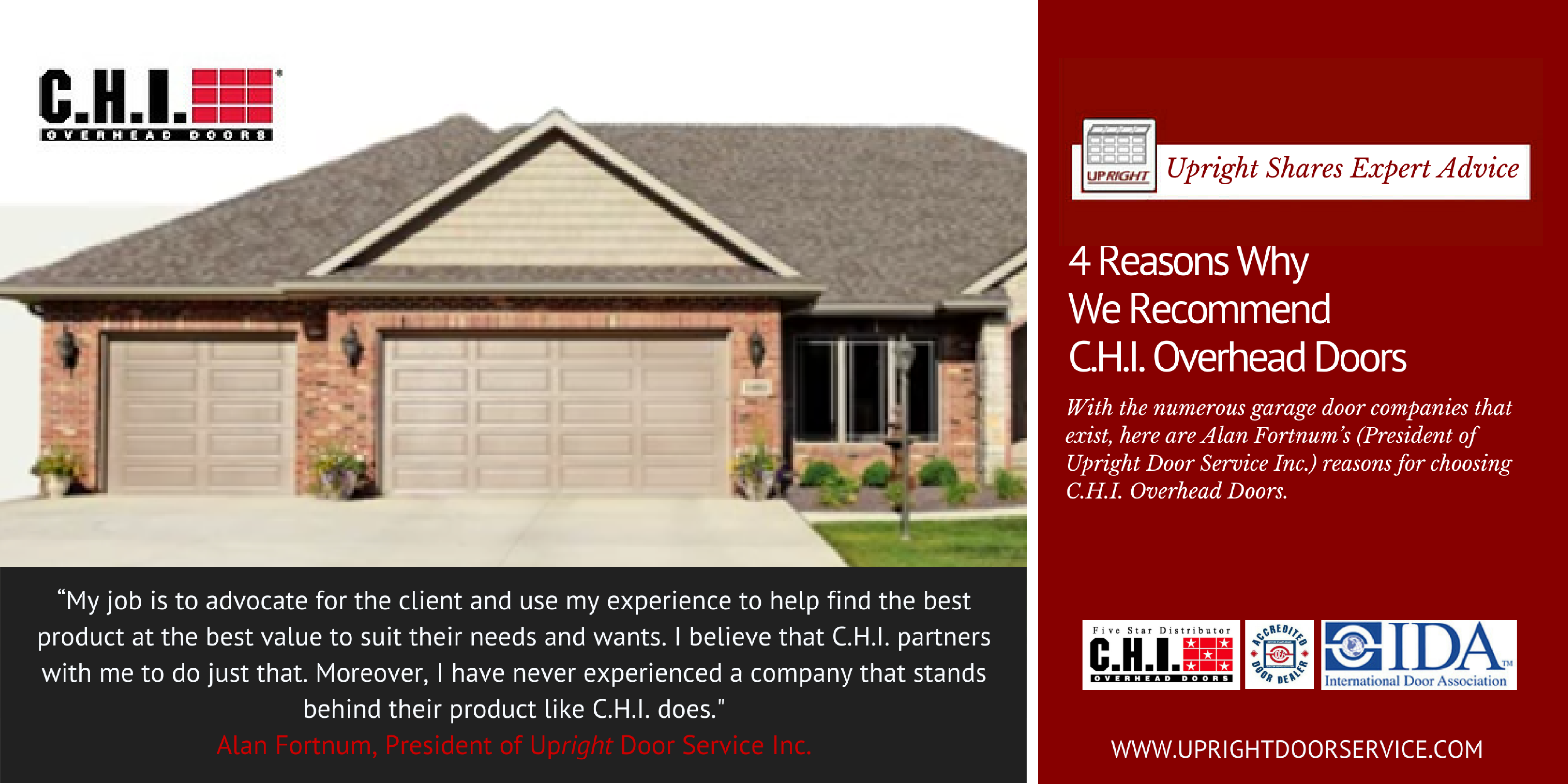 Why Upright Door Service Recommends CHI Overhead Doors, Durham Region ON